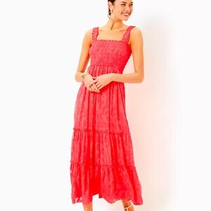 NWT LILLY PULITZER Hadly Smocked top Maxi Dress XL